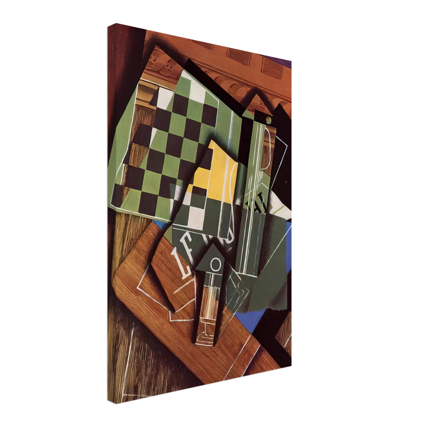 Juan Gris - THE CHECKERBOARD 1915 Canvas - 40x60 cm / 16x24 inches-canvas