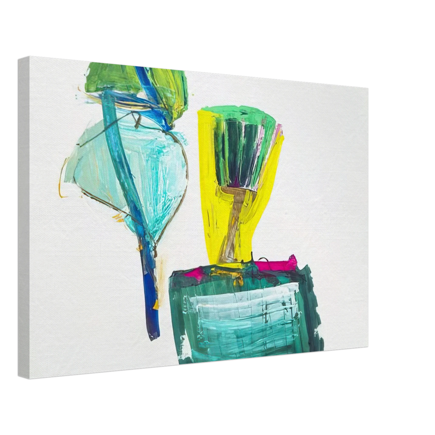 John Altoon - Untitled ABC with Yellow and Green - 1967 Canvas - 70x100 cm / 28x40 inches-canvas