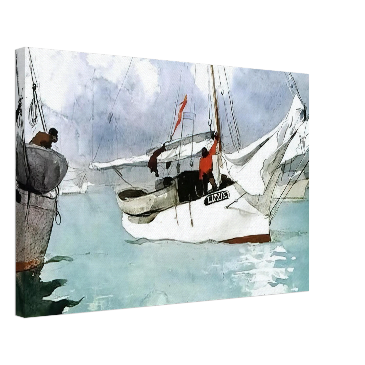 Winslow Homer - FISHING BOATS KEY WEST Canvas - 40x60 cm / 16x24 inches-canvas