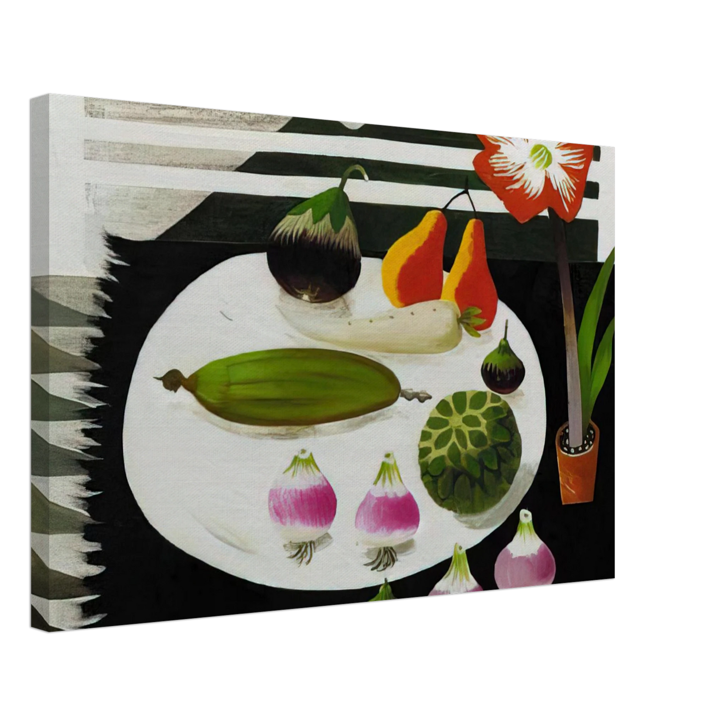 Mary Fedden - Still life with pears and onions - 1992 Canvas - 40x60 cm / 16x24 inches-canvas