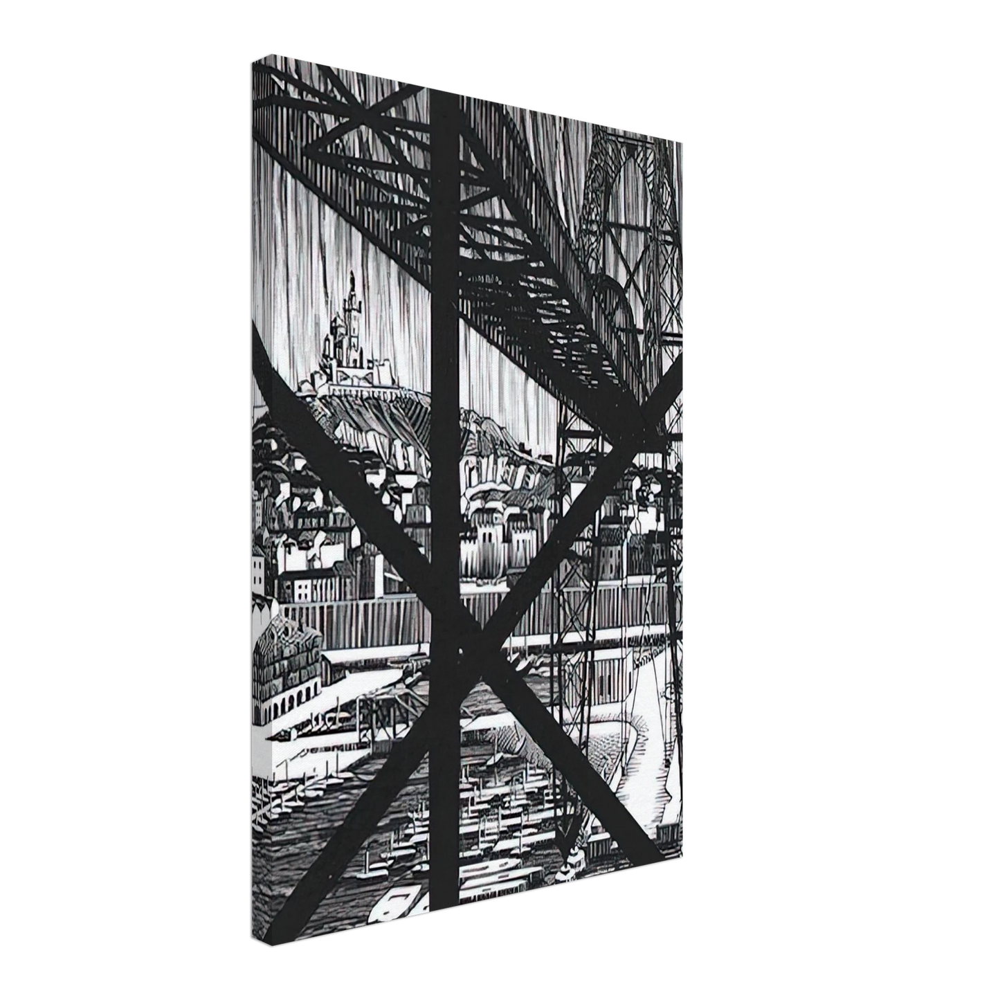 MC Escher - MARCEILLES DECEMBER 1936 1936 Canvas - 70x100 cm / 28x40 inches-canvas