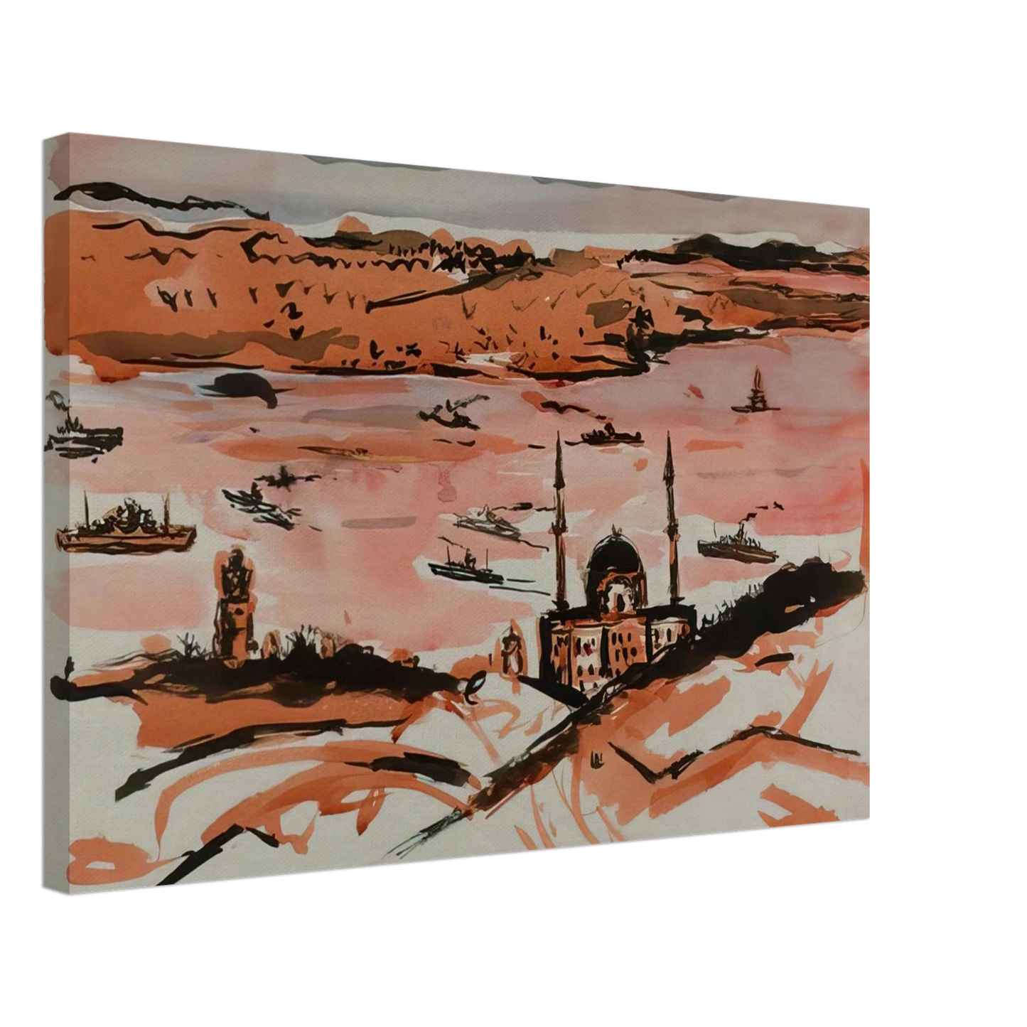 Ivan Albright - NILE RIVER AT ASWAN EGYPT 1960 Canvas - 70x100 cm / 28x40 inches-canvas