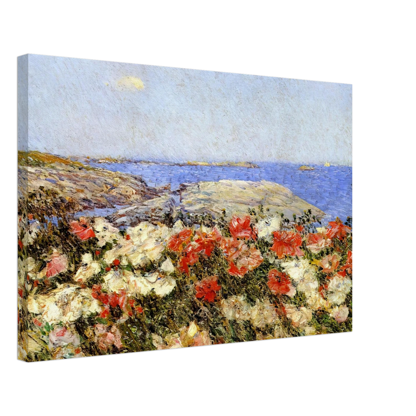 Childe Hassam - Poppies on the Isles of Shoals Canvas - 40x60 cm / 16x24 inches-canvas