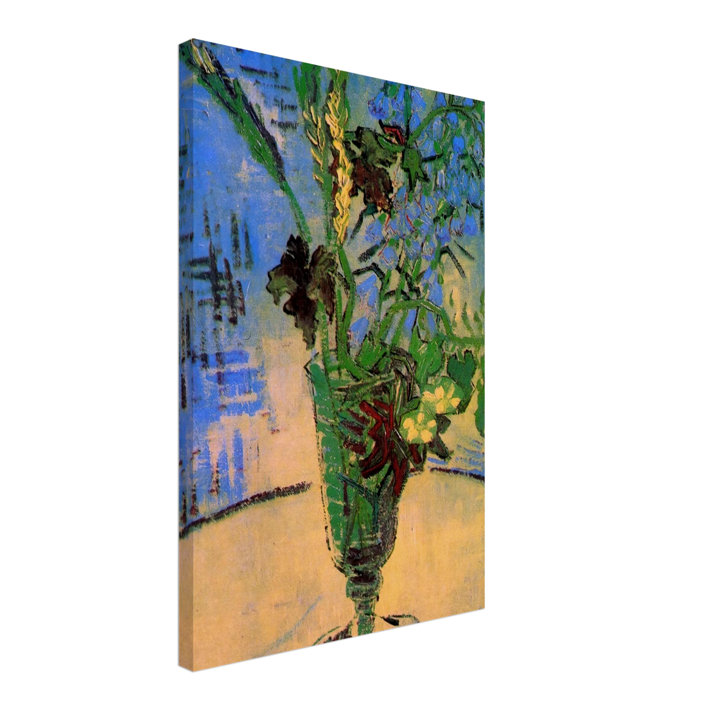 Vincent van Gogh - Still Life Glass with Wild Flowers Canvas - 40x60 cm / 16x24 inches-canvas
