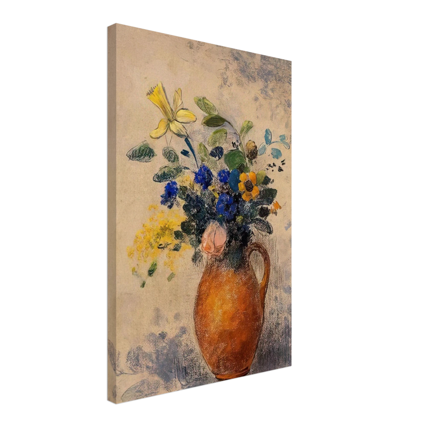 Odilon Redon - VASE OF FLOWERS 1908 Canvas - 40x60 cm / 16x24 inches-canvas