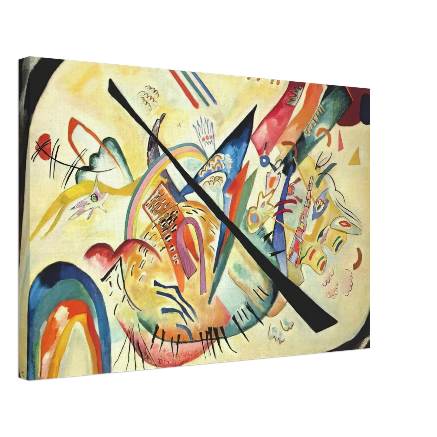Wassily Kandinsky - WHITE OVAL 1919 Canvas - 70x100 cm / 28x40 inches-canvas