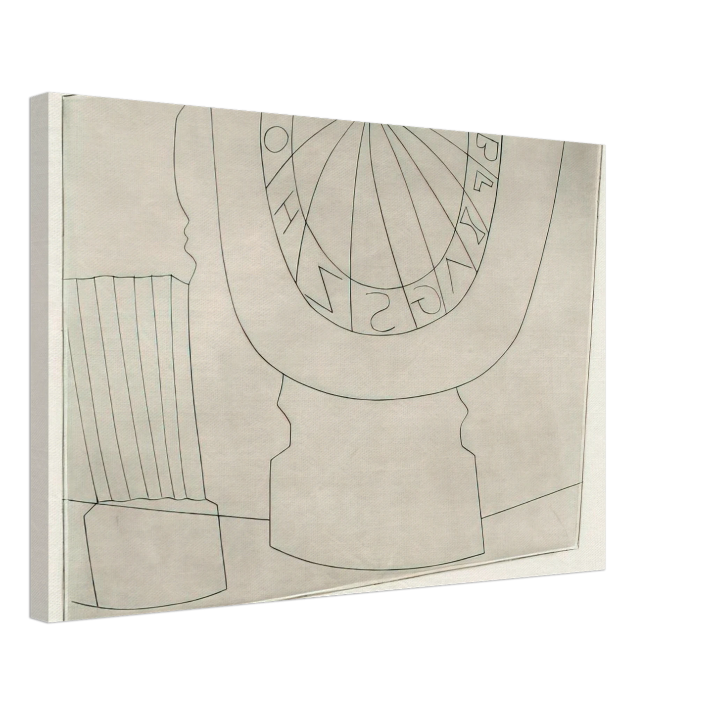 Ben Nicholson - Turkish sundial column - 1967 Canvas - 40x60 cm / 16x24 inches-canvas