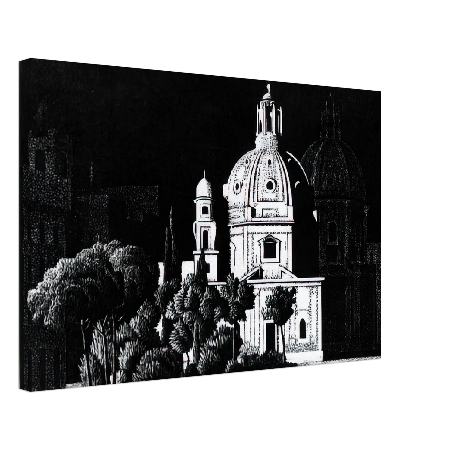 MC Escher - NOCTURNAL ROME 1 Canvas - 70x100 cm / 28x40 inches-canvas