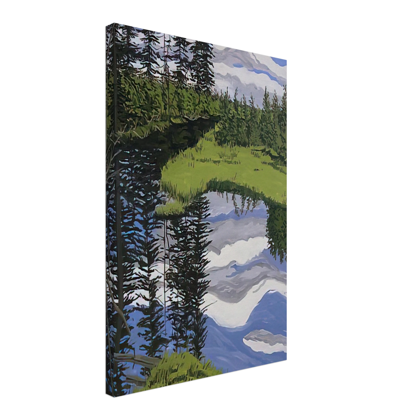 Neil Welliver - Illusory Flowage - 1996 Canvas - 40x60 cm / 16x24 inches-canvas