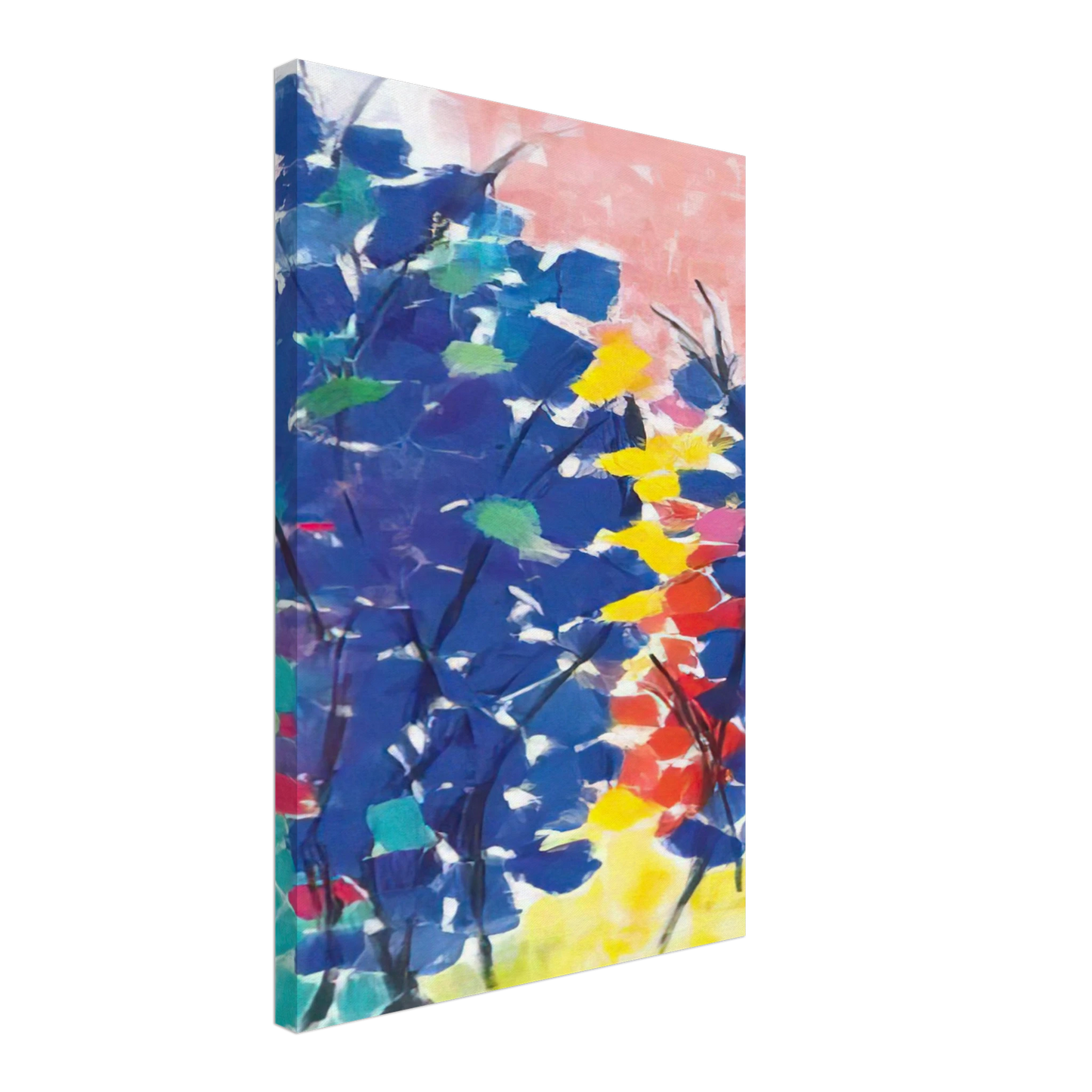 Alma Woodsey Thomas - UNTITLED FLORAL ABSTRACTION 1970 Canvas - 70x100 cm / 28x40 inches-canvas