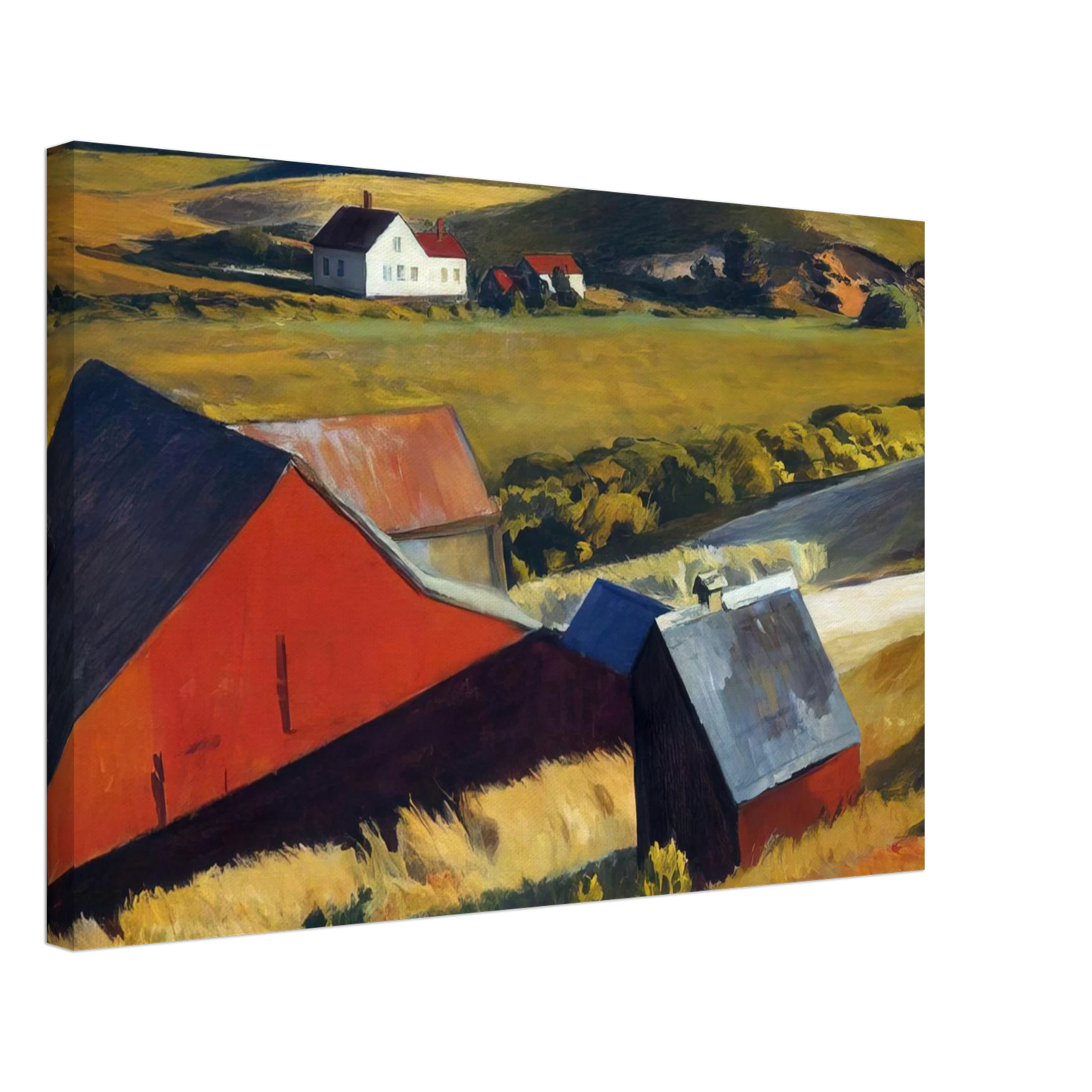 Edward Hopper - Cobbs Barns and Distant Houses Canvas - 70x100 cm / 28x40 inches-canvas