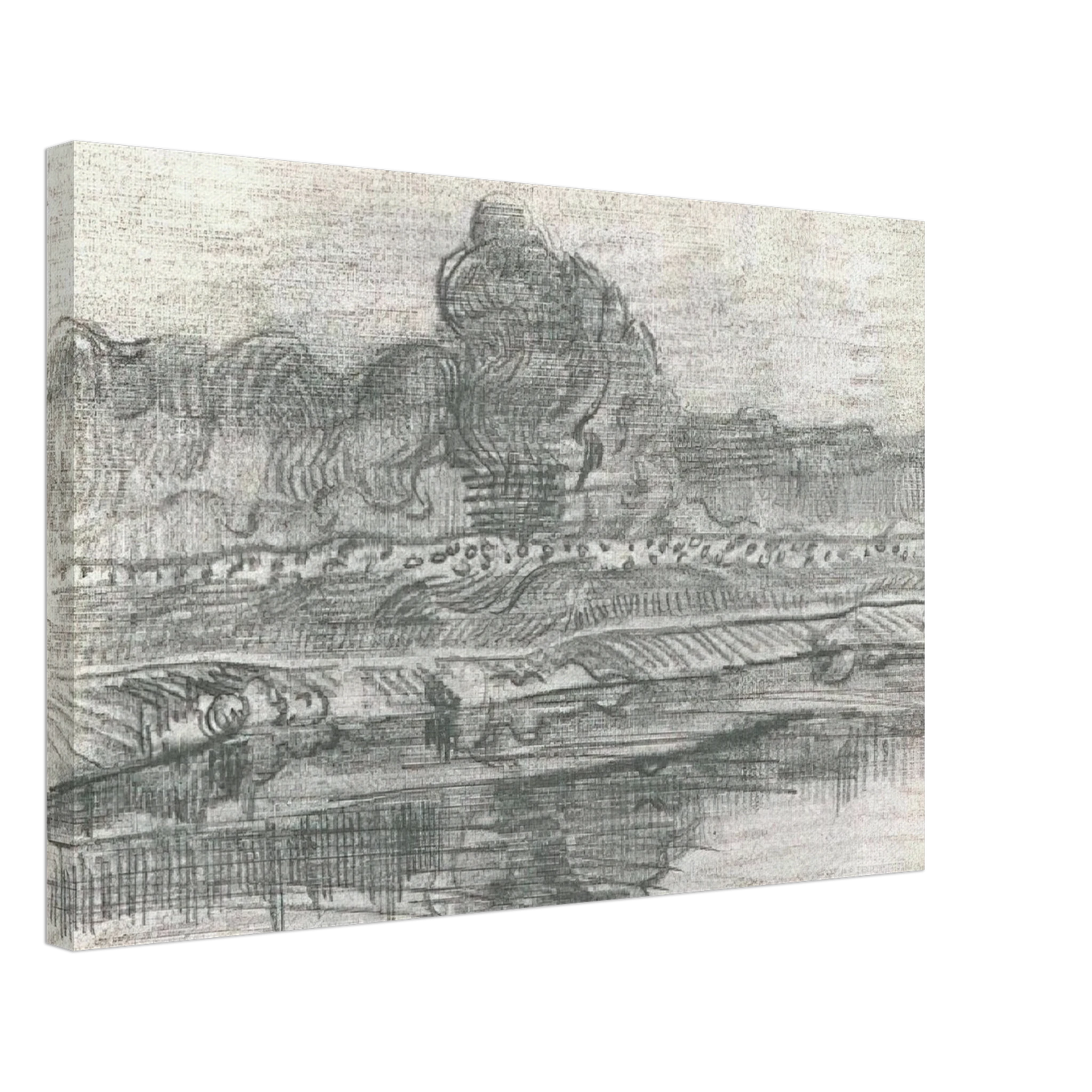 Vincent van Gogh - Landscape with the Oise Canvas - 40x60 cm / 16x24 inches-canvas