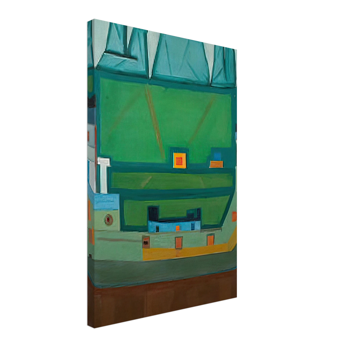 Jerzy Nowosielski - CITY AT THE FOOT OF THE MOUNTAINS LANDSCAPE Canvas - 40x60 cm / 16x24 inches-canvas