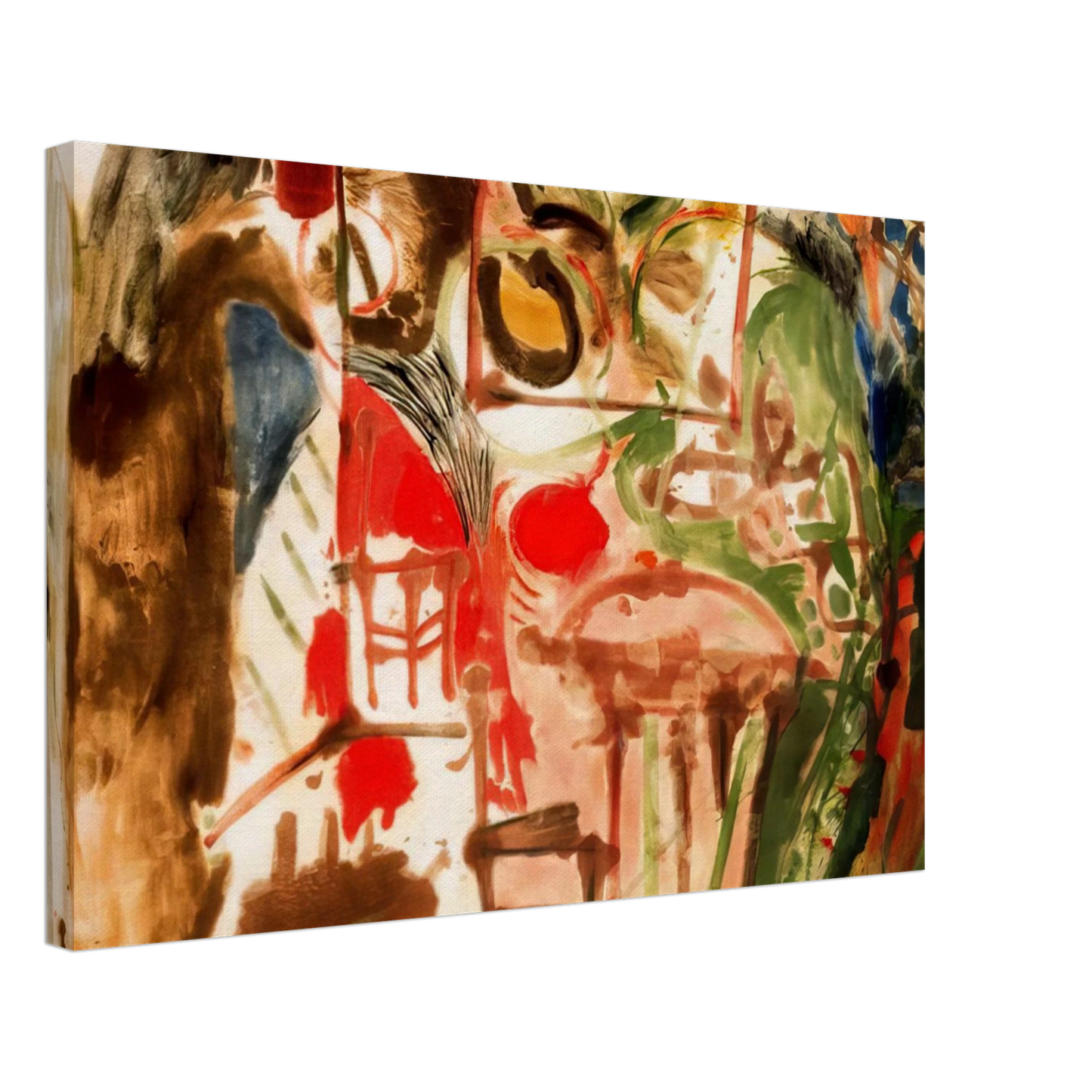 Helen Frankenthaler - Interior - 1957 Canvas - 40x60 cm / 16x24 inches-canvas