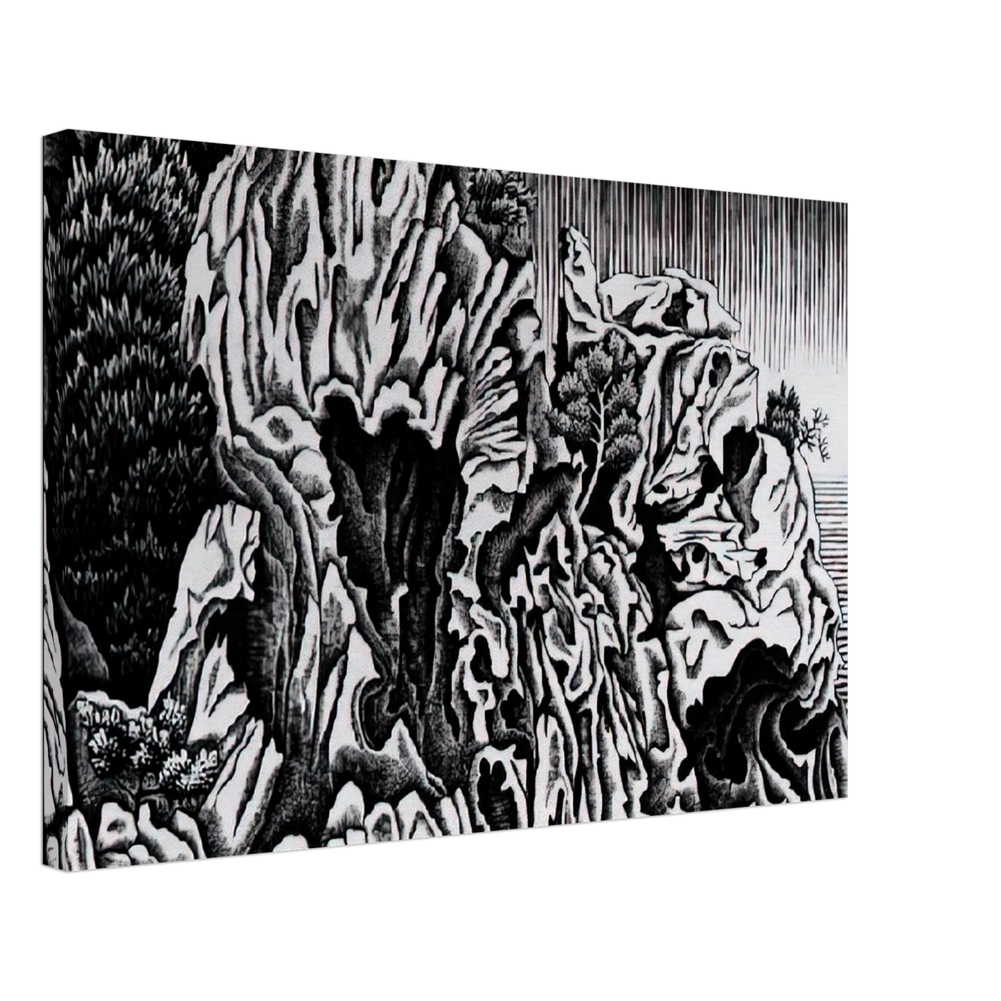 MC Escher - CALANCHE OF PIANA CORSICA FEBRUARY 1934 1934 Canvas - 40x60 cm / 16x24 inches-canvas