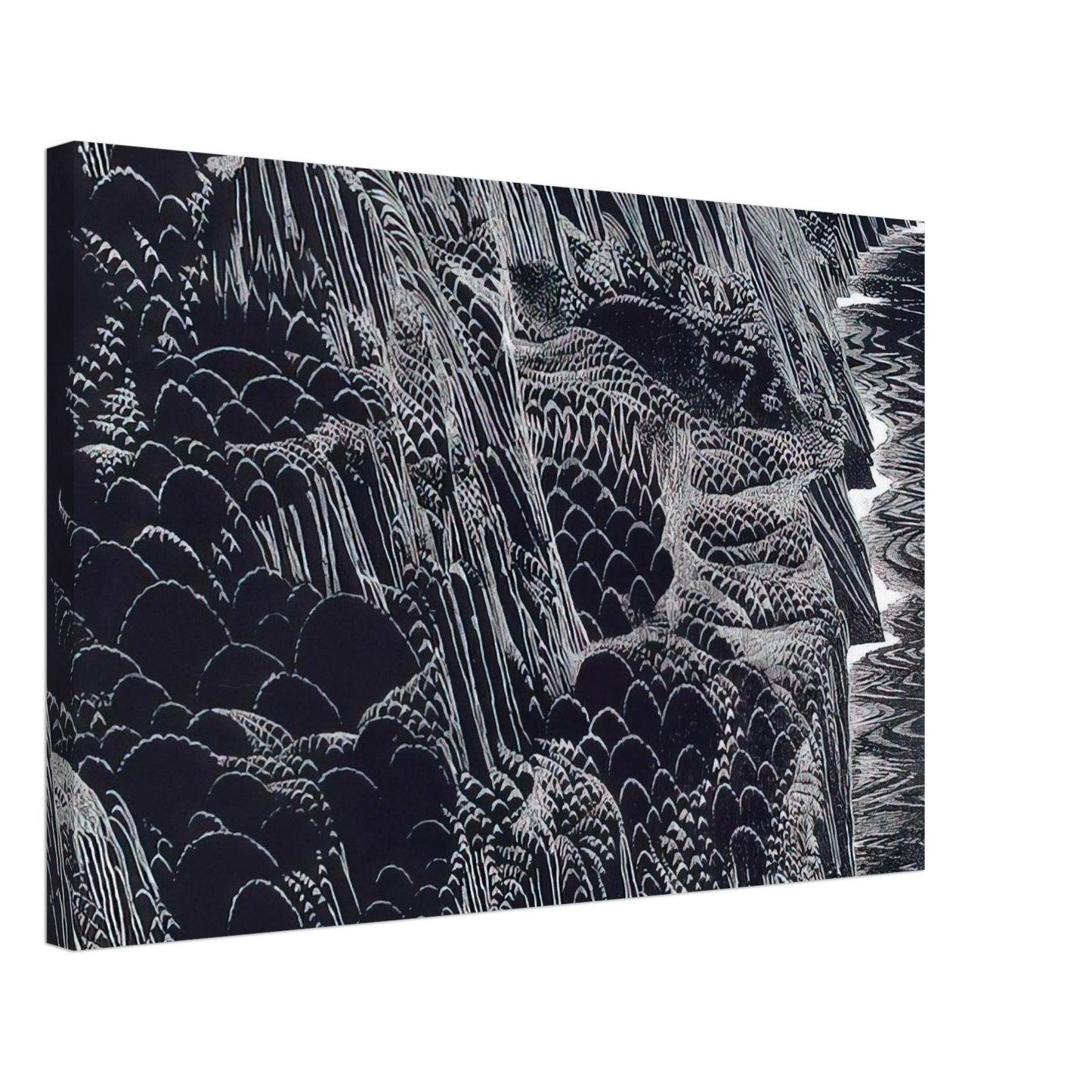 Eyvind Earle - Ocean Cliffs Canvas - 70x100 cm / 28x40 inches-canvas