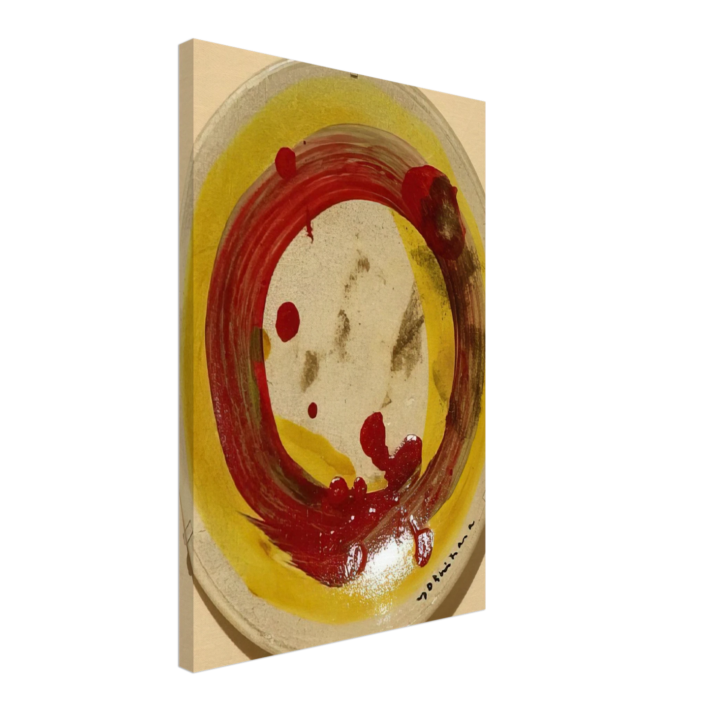 Jiro Yoshihara - Circle - 1963 Canvas - 40x60 cm / 16x24 inches-canvas