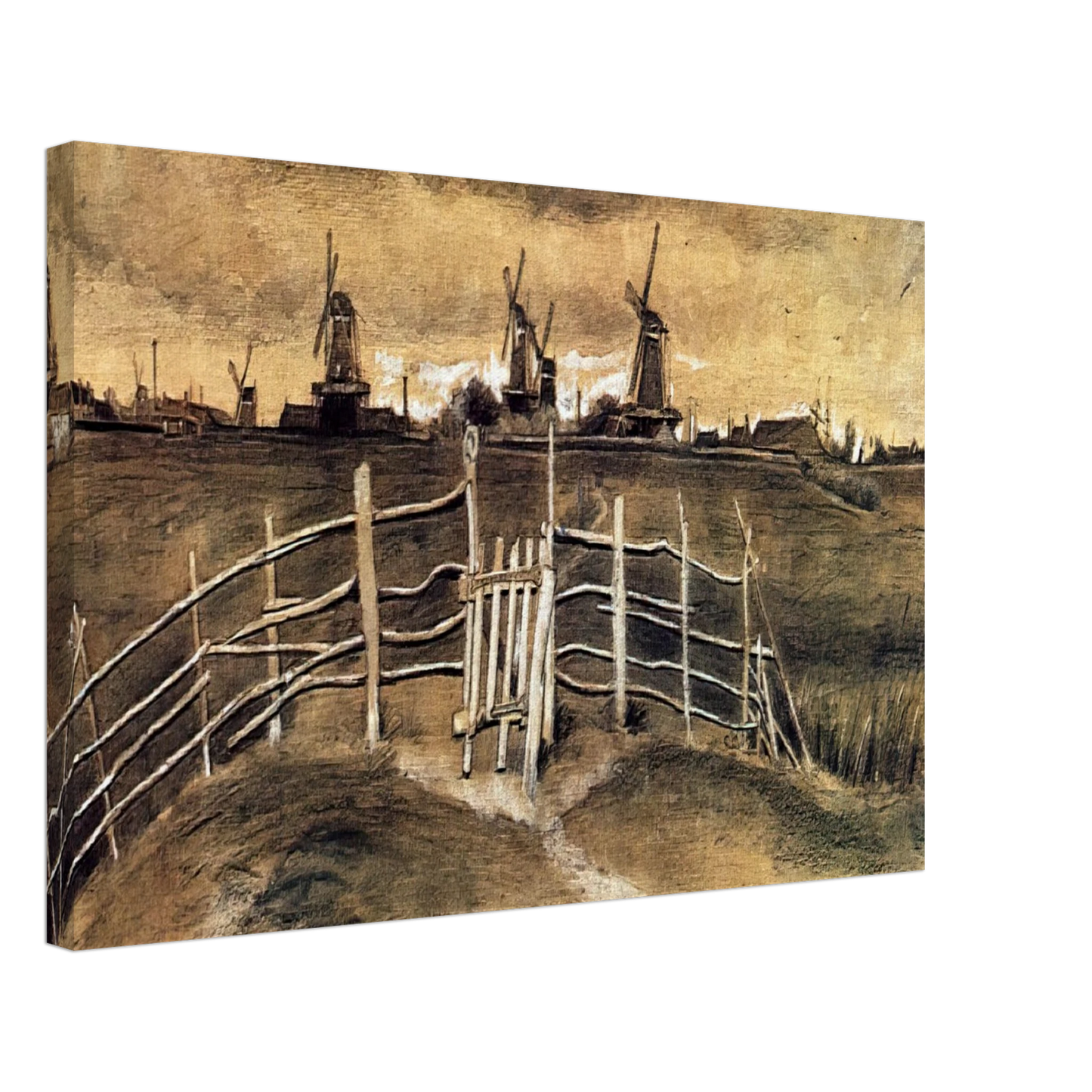 Vincent van Gogh - Windmils at Dordrecht Canvas - 70x100 cm / 28x40 inches-canvas