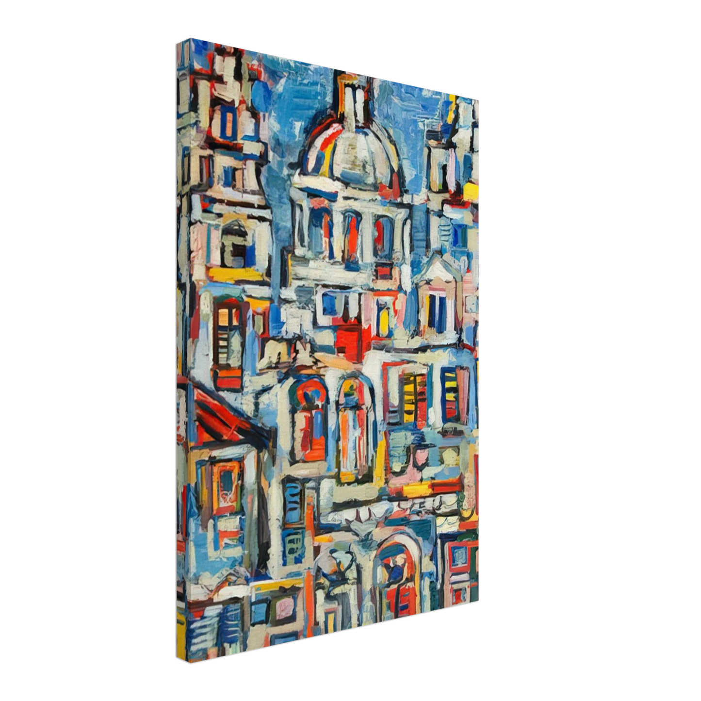 Rene Portocarrero - LANDSCAPE OF HAVANA 1961 Canvas - 40x60 cm / 16x24 inches-canvas