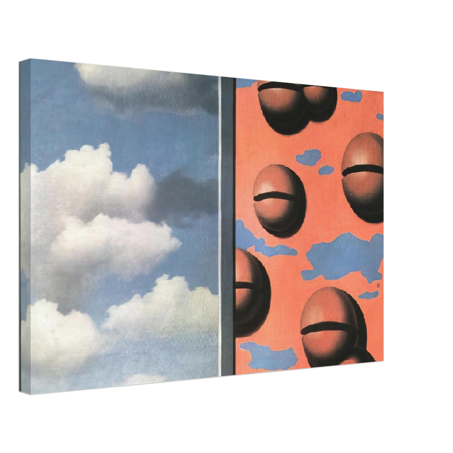 Rene Magritte - PINK BELLES TATTERED SKIES 1930 Canvas - 40x60 cm / 16x24 inches-canvas