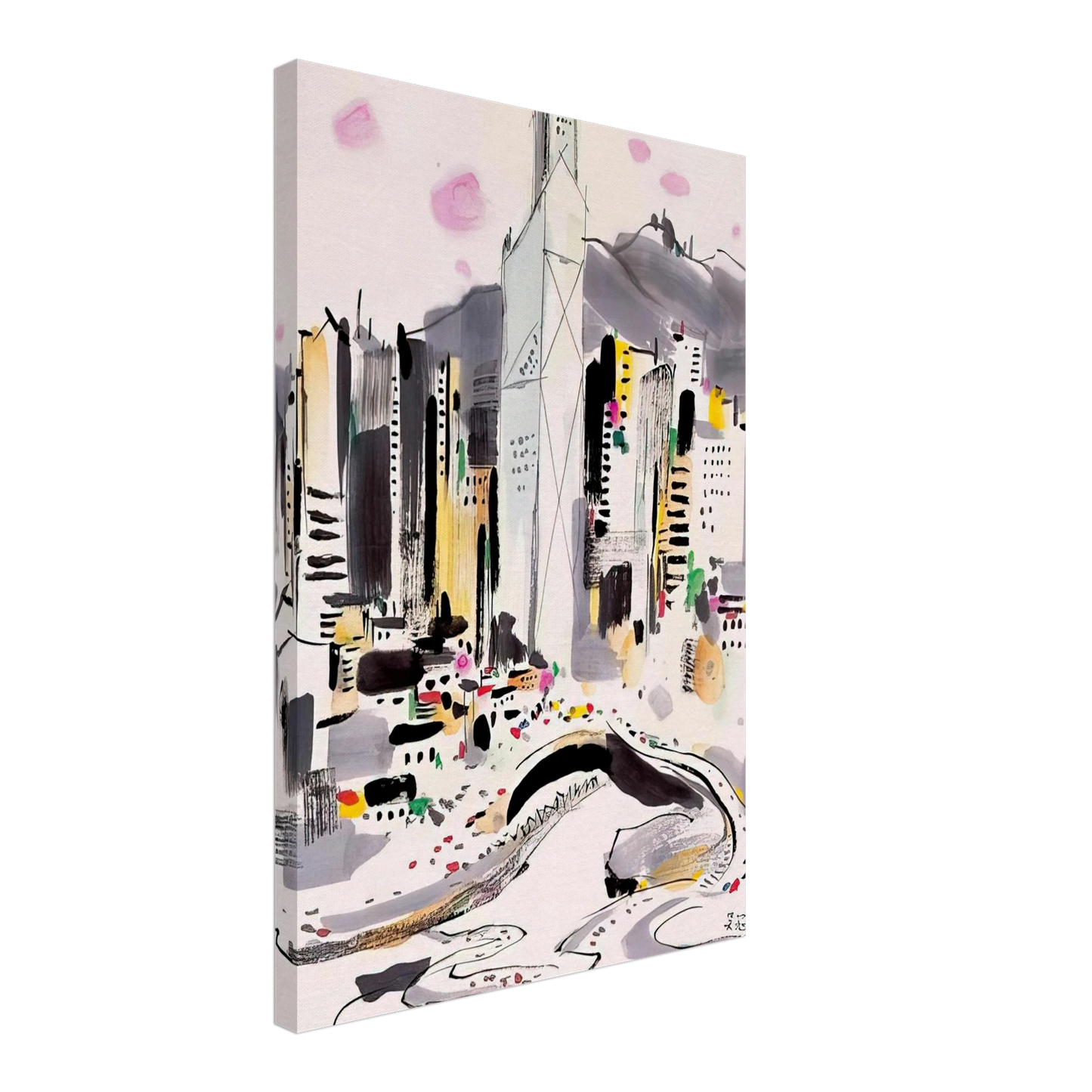 Wu Guanzhong - Hong Kong - 1997 Canvas - 40x60 cm / 16x24 inches-canvas