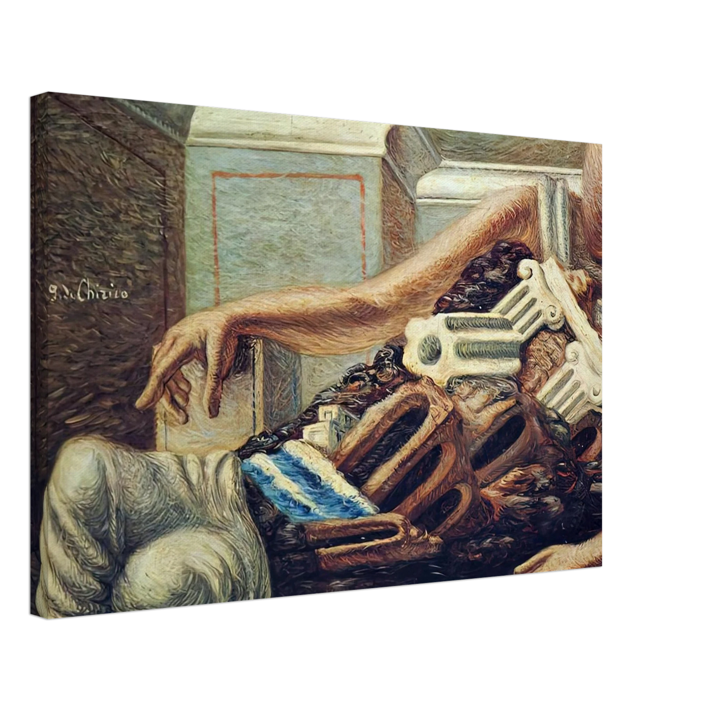 Giorgio de Chirico - ARCHAEOLOGIST Canvas - 40x60 cm / 16x24 inches-canvas