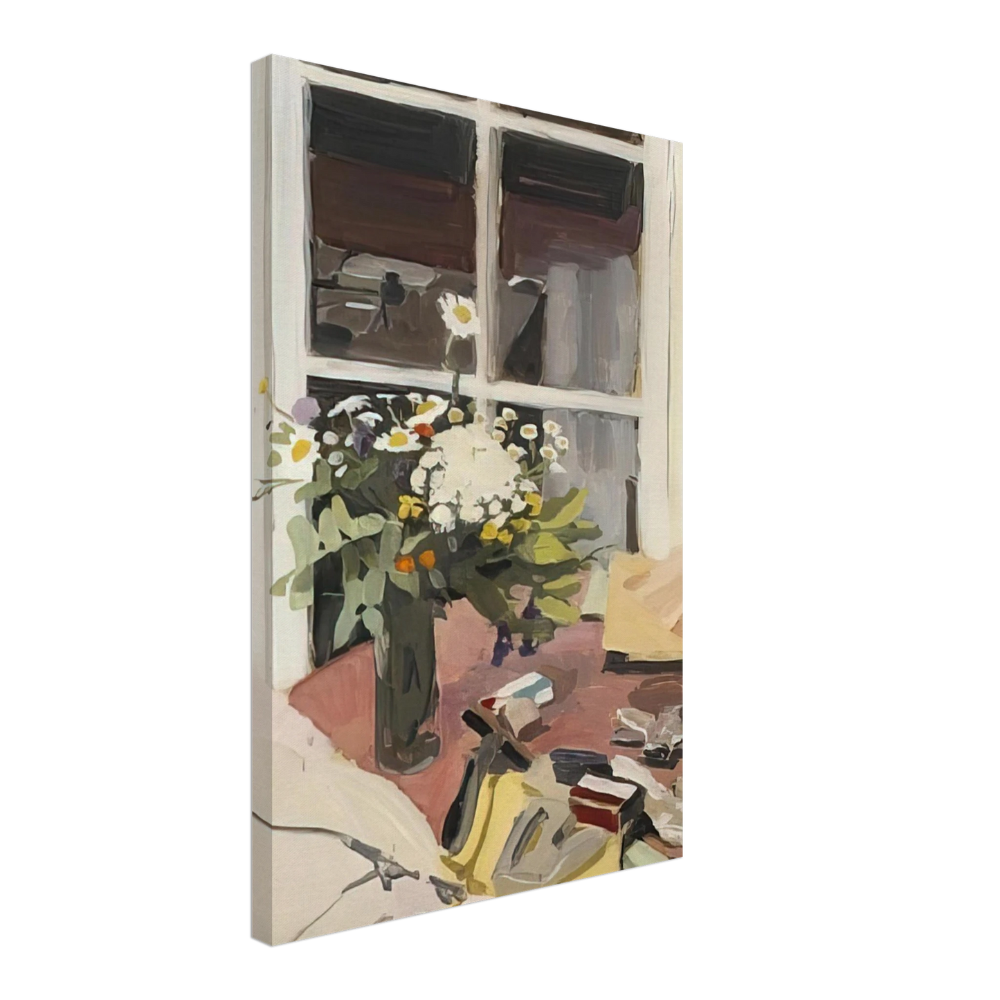 Fairfield Porter - STILL LIFE WITH STAPLER 1970 Canvas - 40x60 cm / 16x24 inches-canvas