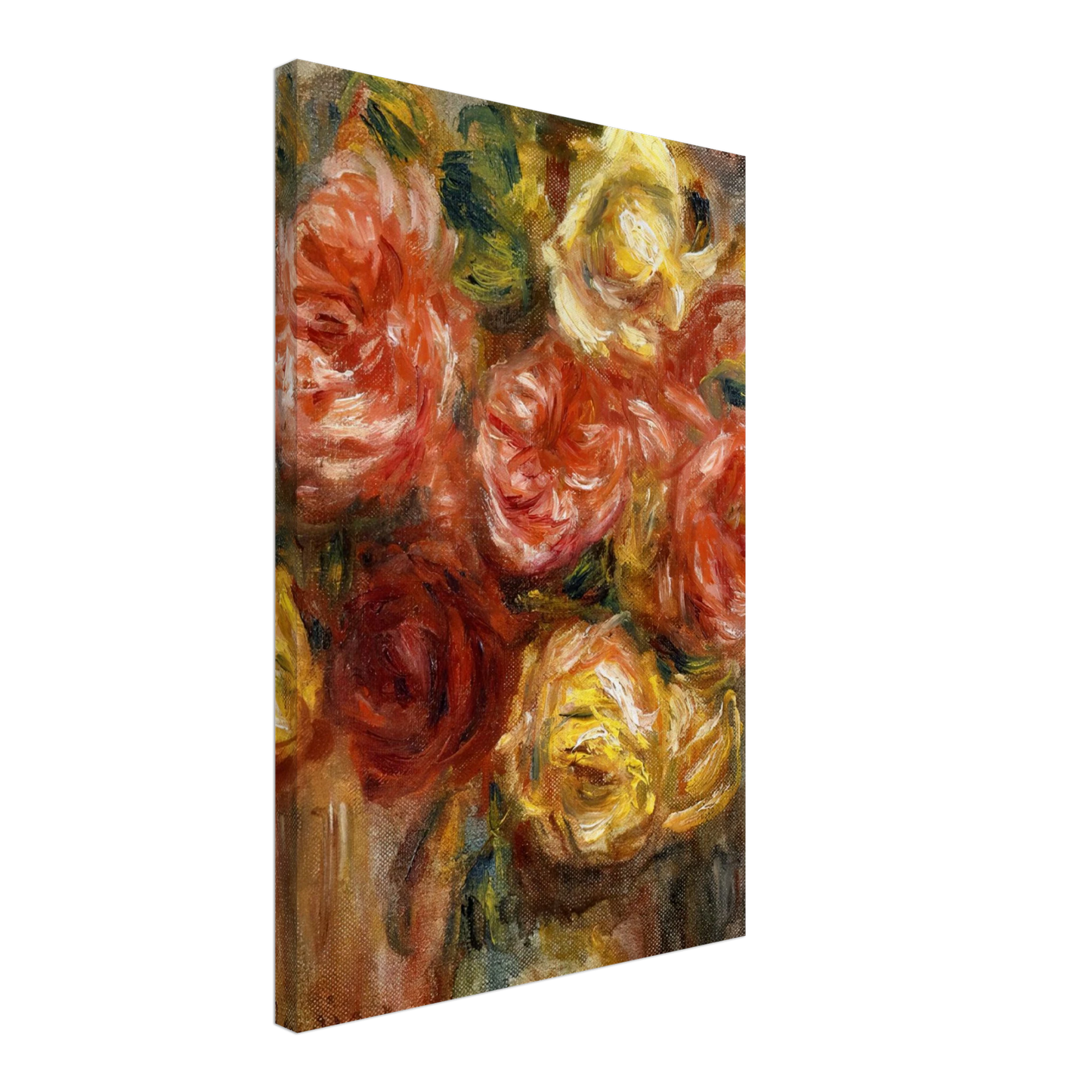 Pierre-Auguste Renoir - Bouquet of Roses in a Vase Canvas - 70x100 cm / 28x40 inches-canvas