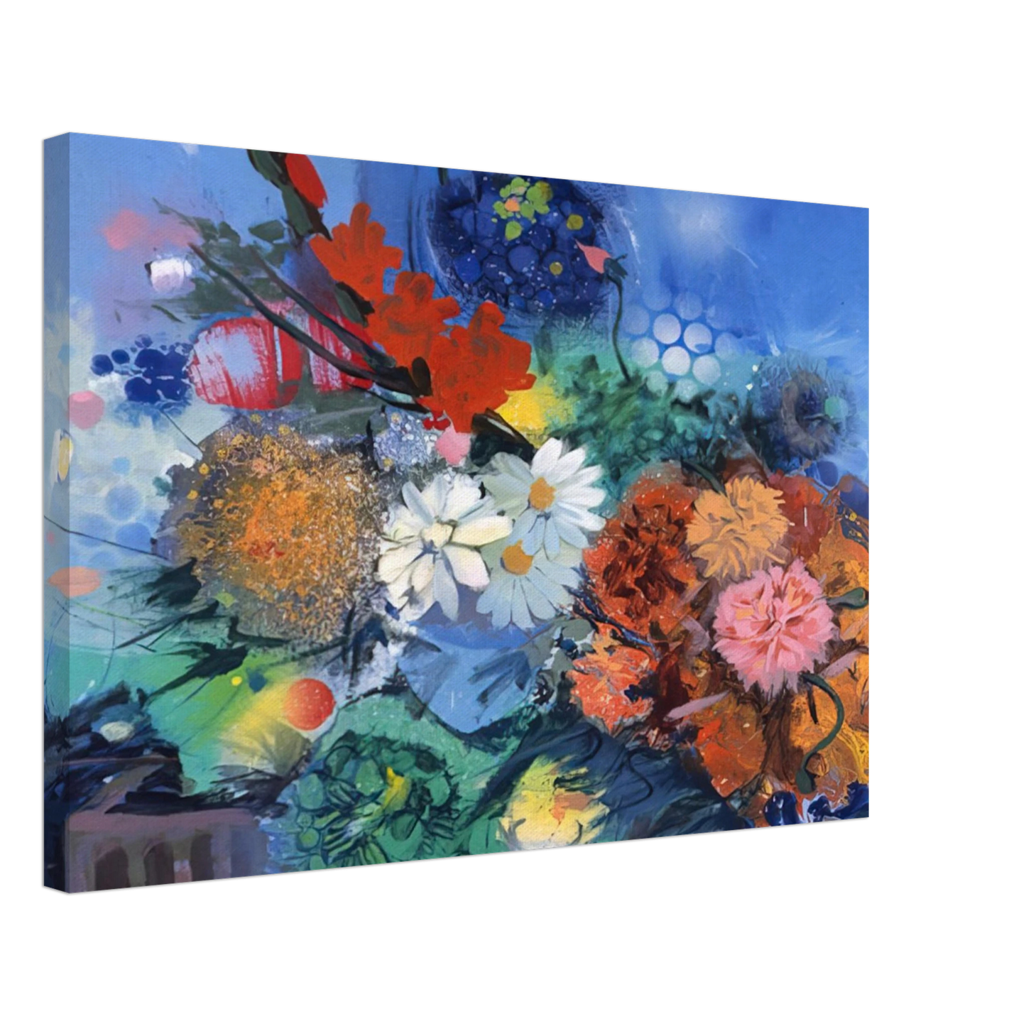 Gebre Kristos Desta - Flowers No. 2 - 1974 Canvas - 40x60 cm / 16x24 inches-canvas