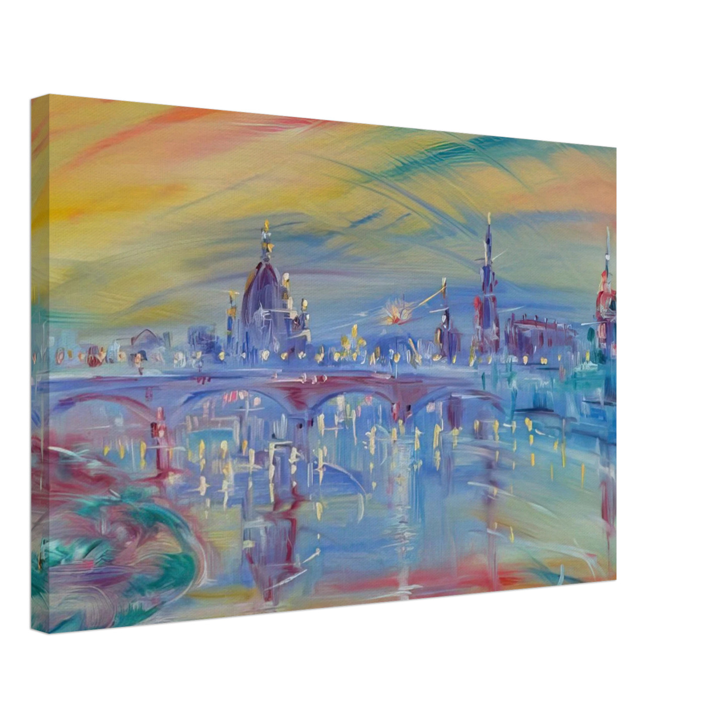 Konrad Zuse - View of Rome and the Tiber Canvas - 40x60 cm / 16x24 inches-canvas