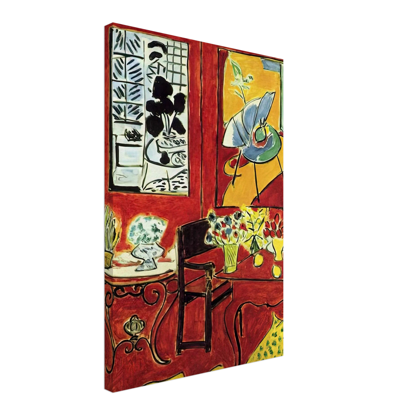 Henri Matisse - LARGE RED INTERIOR 1948 Canvas - 40x60 cm / 16x24 inches-canvas