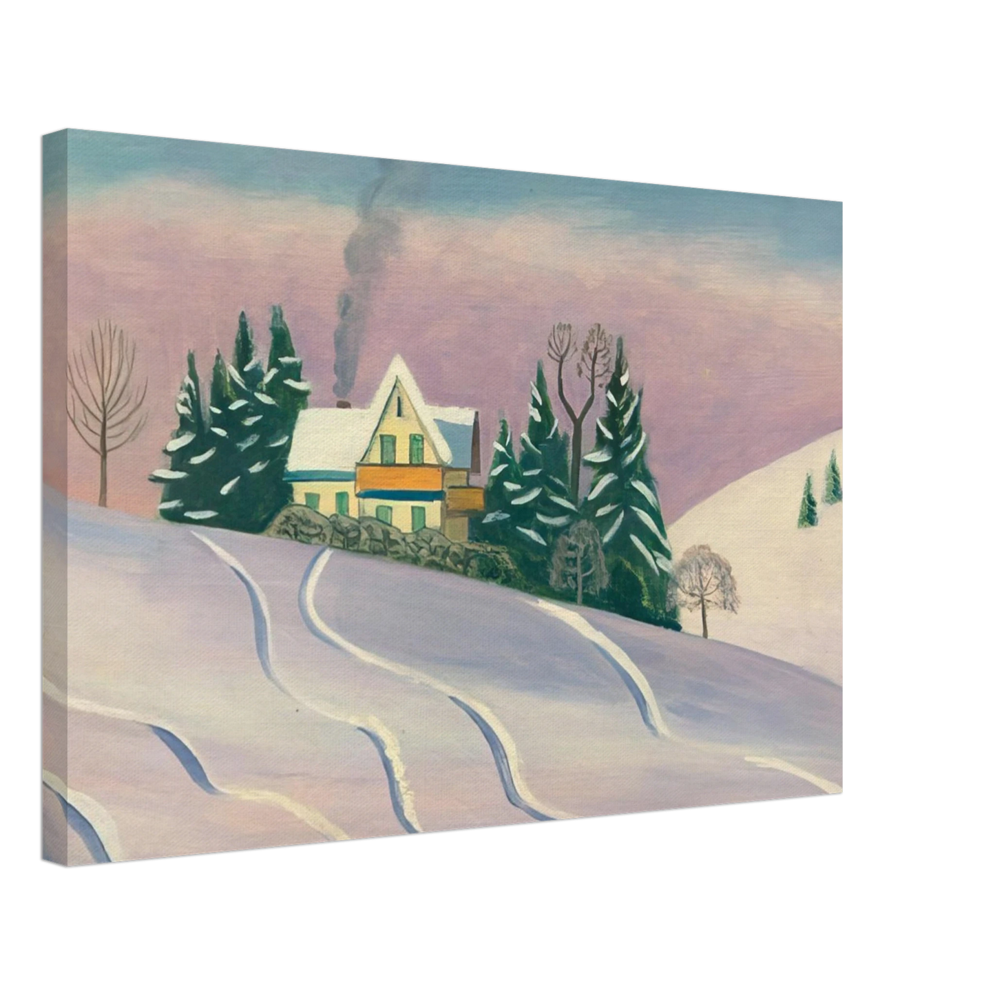 Gabriele Munter - WINTERLANDSCAPE IN BAVARIA 1950 Canvas - 40x60 cm / 16x24 inches-canvas