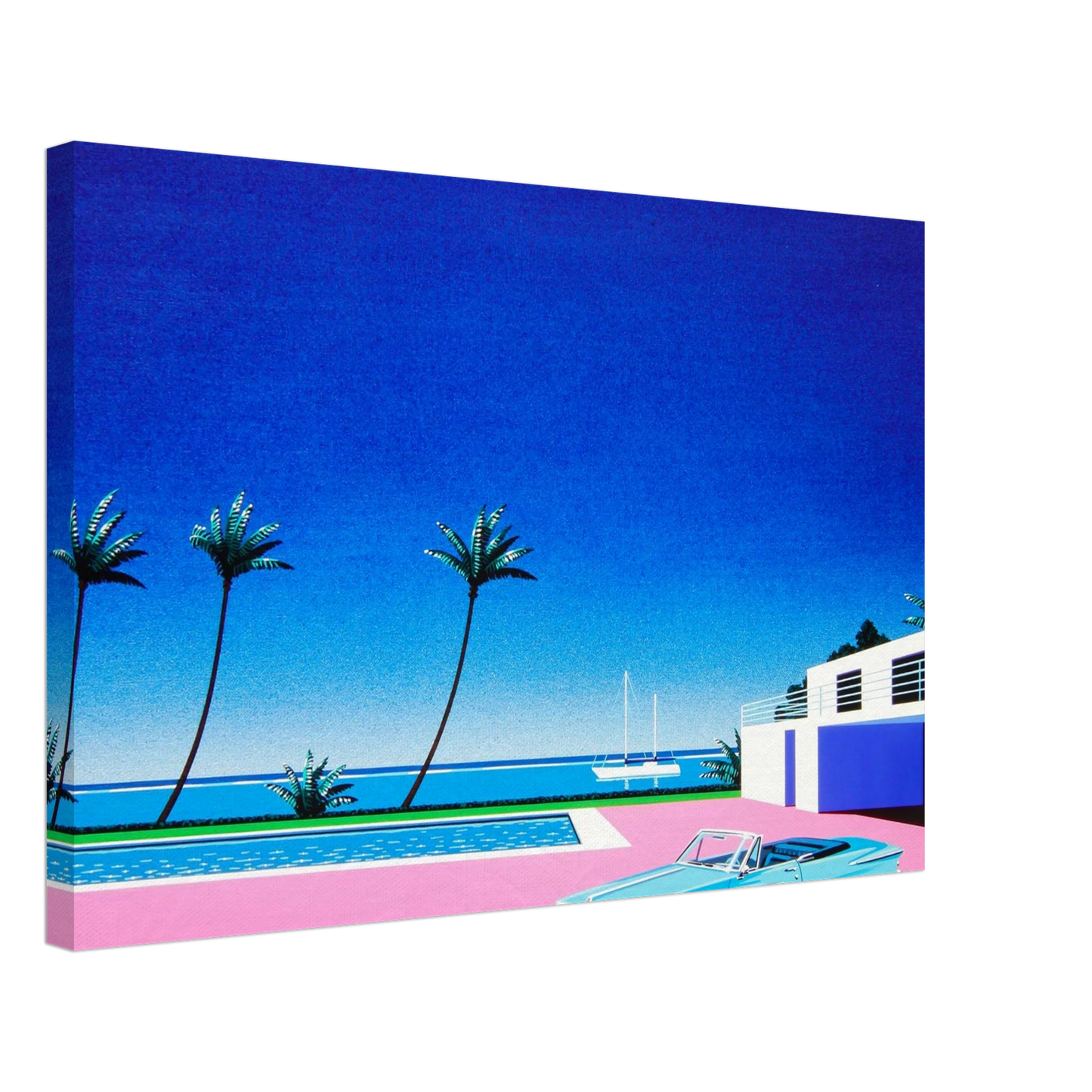 Hiroshi Nagai - Pink Driveway Canvas - 40x60 cm / 16x24 inches-canvas