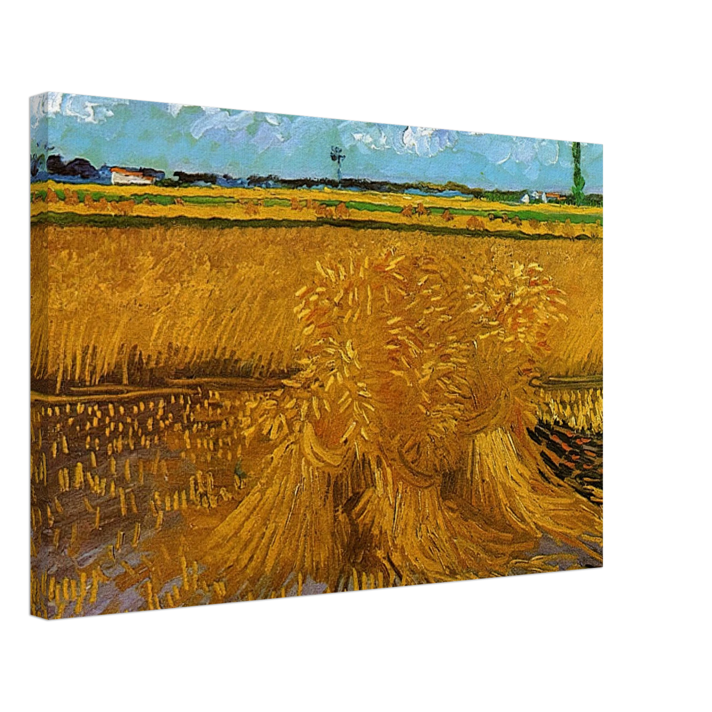 Vincent van Gogh - Wheatfield with Sheaves Canvas - 40x60 cm / 16x24 inches-canvas