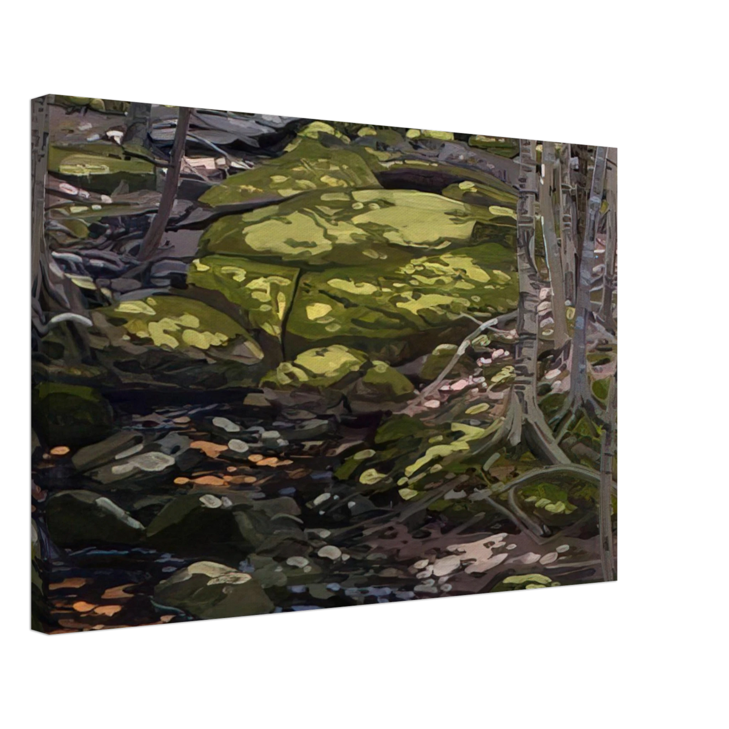 Neil Welliver - Light in Brook - Contemporary Realism Canvas - 40x60 cm / 16x24 inches-canvas