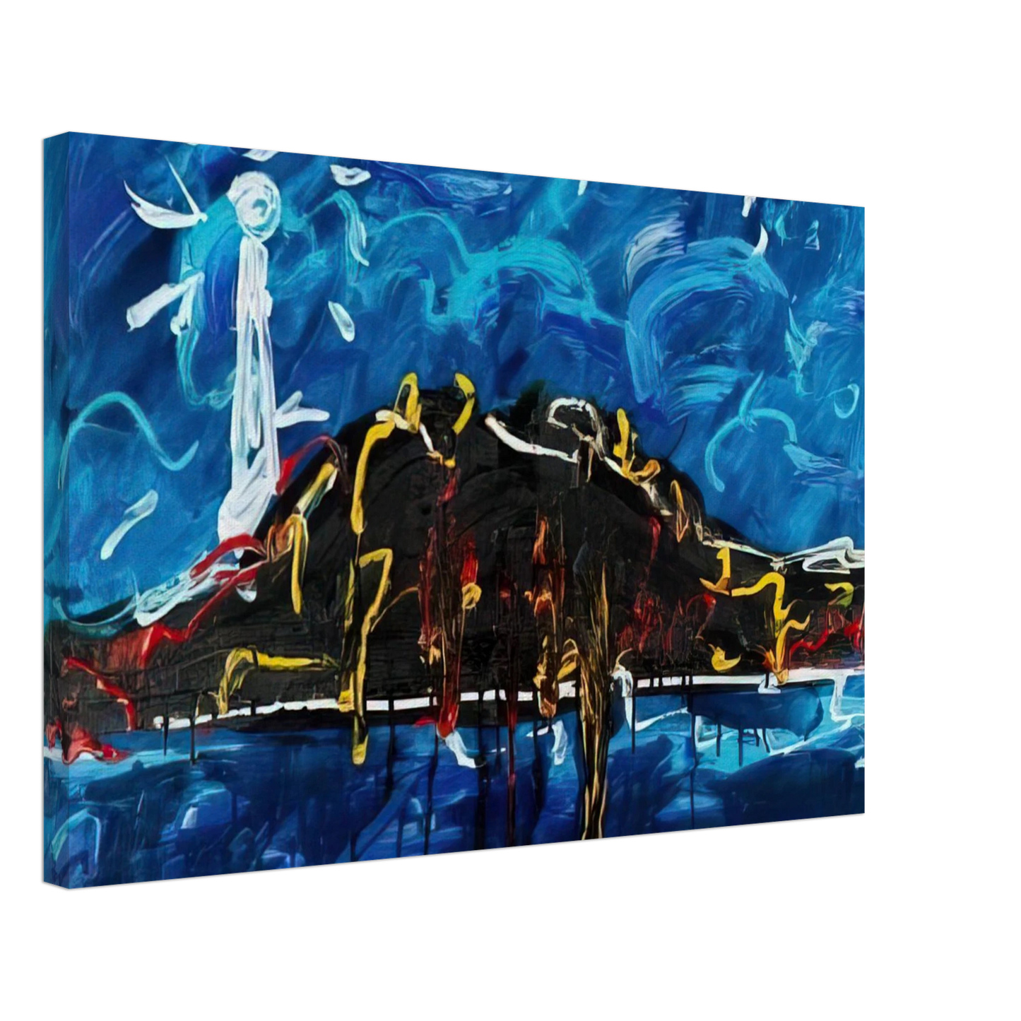 Mario Schifano - Il Vulcano - Art Informel Canvas - 40x60 cm / 16x24 inches-canvas