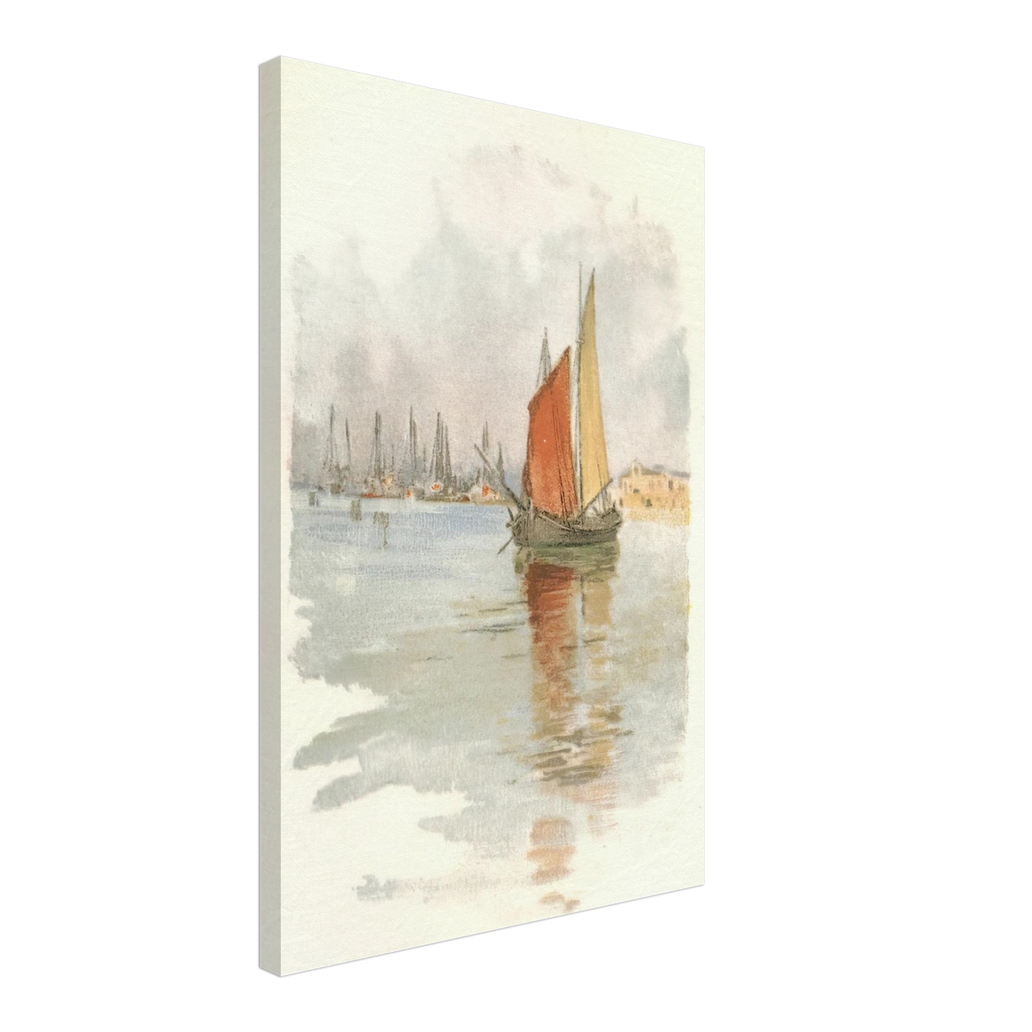 Childe Hassam - Woodboats and Dogana Canvas - 70x100 cm / 28x40 inches-canvas