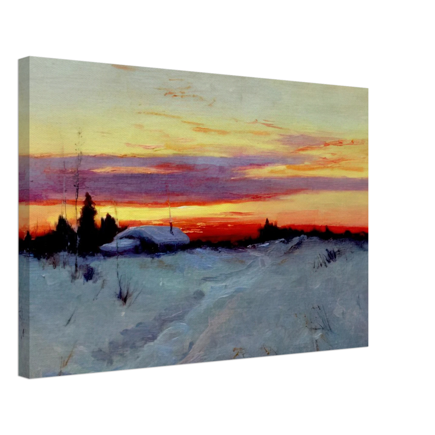 Sydney Laurence - Alaska Sunset - Romanticism Canvas - 40x60 cm / 16x24 inches-canvas
