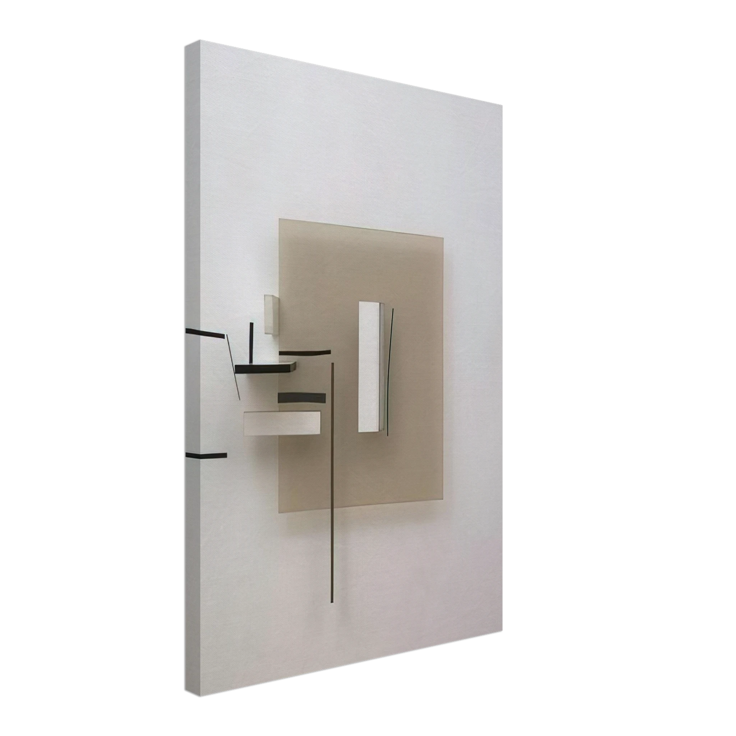 Victor Pasmore - SYNTHETIC CONSTRUCTION WHITE AND BLACK 1966 Canvas - 70x100 cm / 28x40 inches-canvas