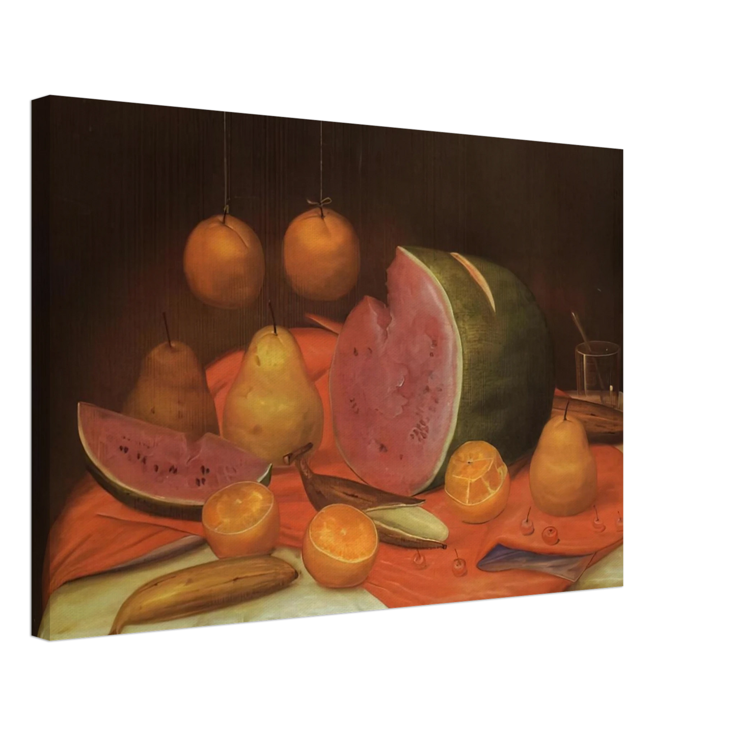 Fernando Botero - STILL LIFE WITH WATERMELON Canvas - 40x60 cm / 16x24 inches-canvas
