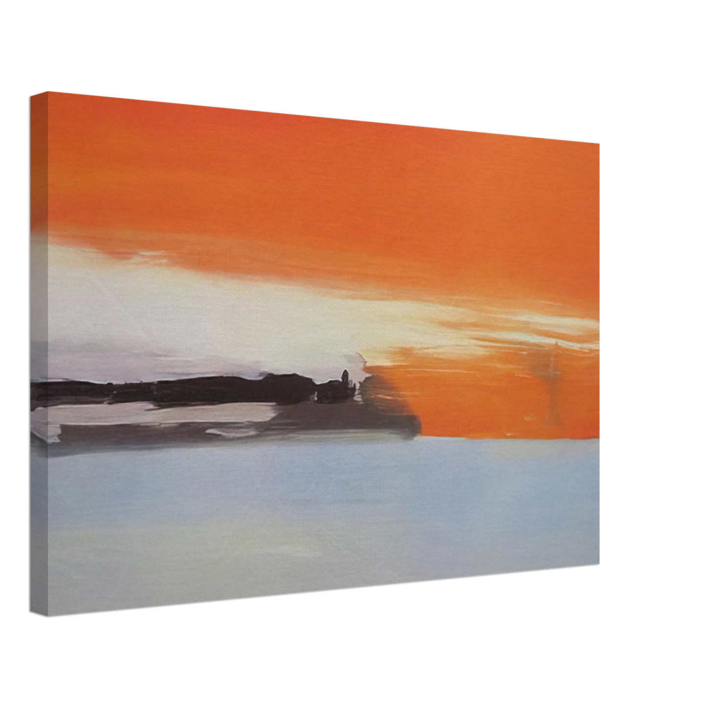 Nicolas de Stael - Chemin de fer au bord de la mer, soleil couchant - 1955 Canvas - 70x100 cm / 28x40 inches-canvas