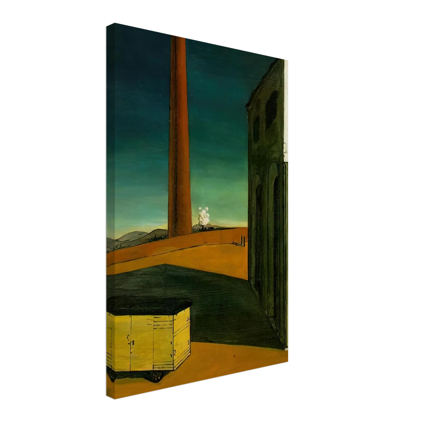 Giorgio de Chirico - THE ANGUISH OF DEPARTURE 1914 Canvas - 40x60 cm / 16x24 inches-canvas