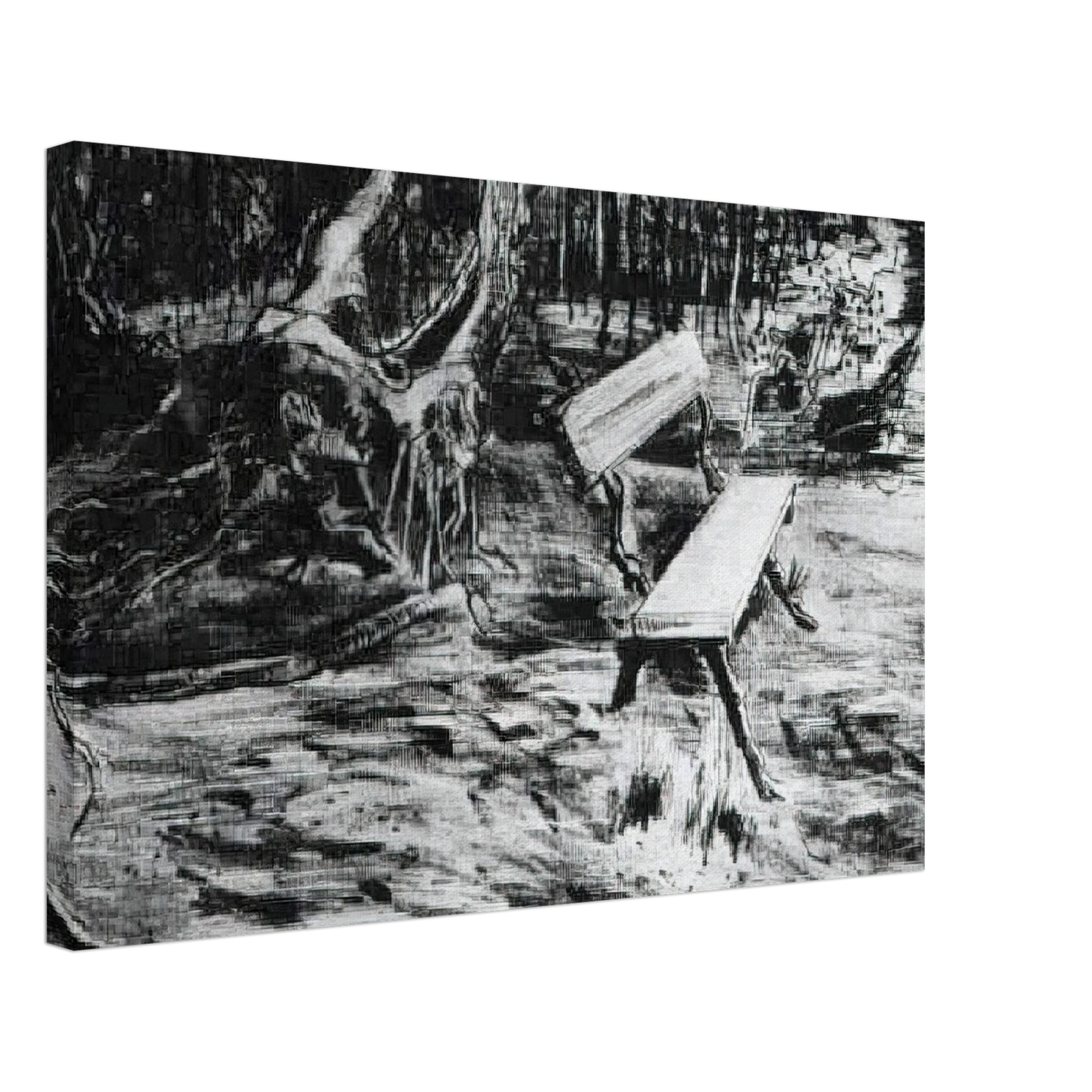 Vincent van Gogh - Bench in a Wood Canvas - 70x100 cm / 28x40 inches-canvas