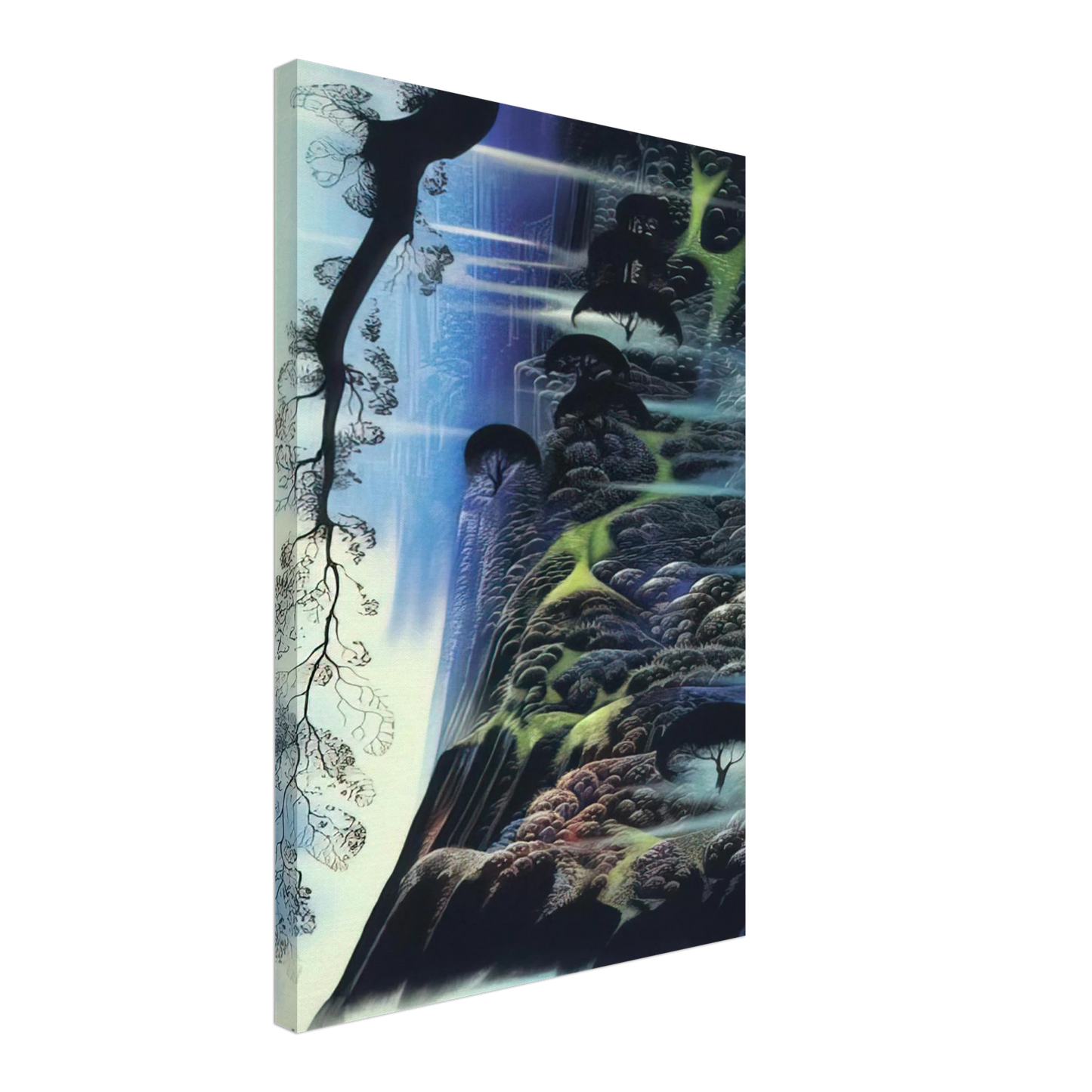 Eyvind Earle - Steep Coast Line Canvas - 40x60 cm / 16x24 inches-canvas