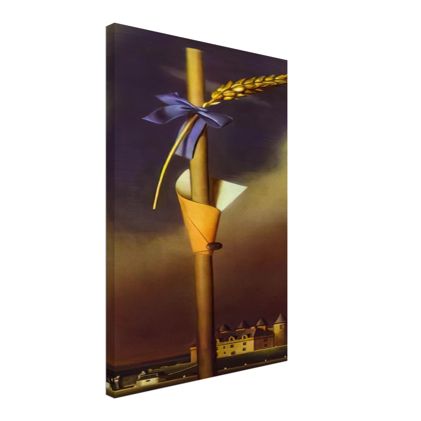 Salvador Dali - BLUE KNOT AND EAR OF WHEAT NEXT TO THE CASTLE Canvas - 40x60 cm / 16x24 inches-canvas