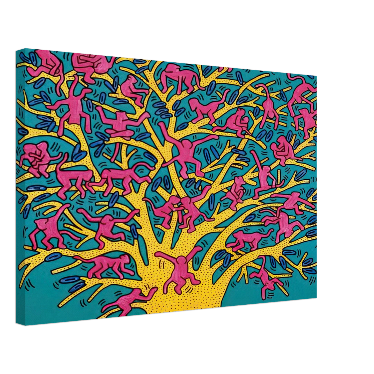 Keith Haring - THE TREE OF MONKEYS Canvas - 70x100 cm / 28x40 inches-canvas