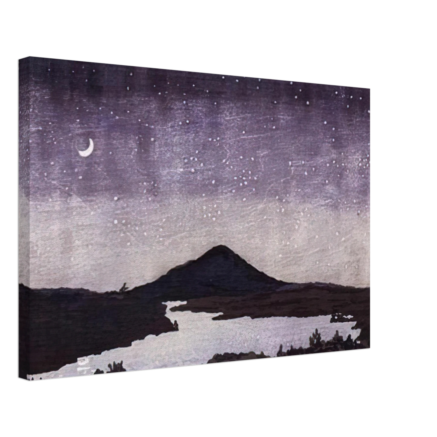 Neil Welliver - Night Scene - 1982 Canvas - 70x100 cm / 28x40 inches-canvas