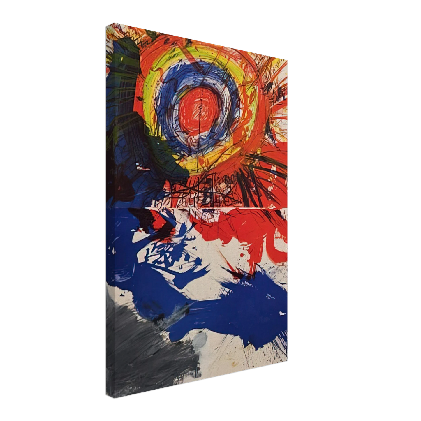 Walasse Ting - Composition - 1957 Canvas - 40x60 cm / 16x24 inches-canvas