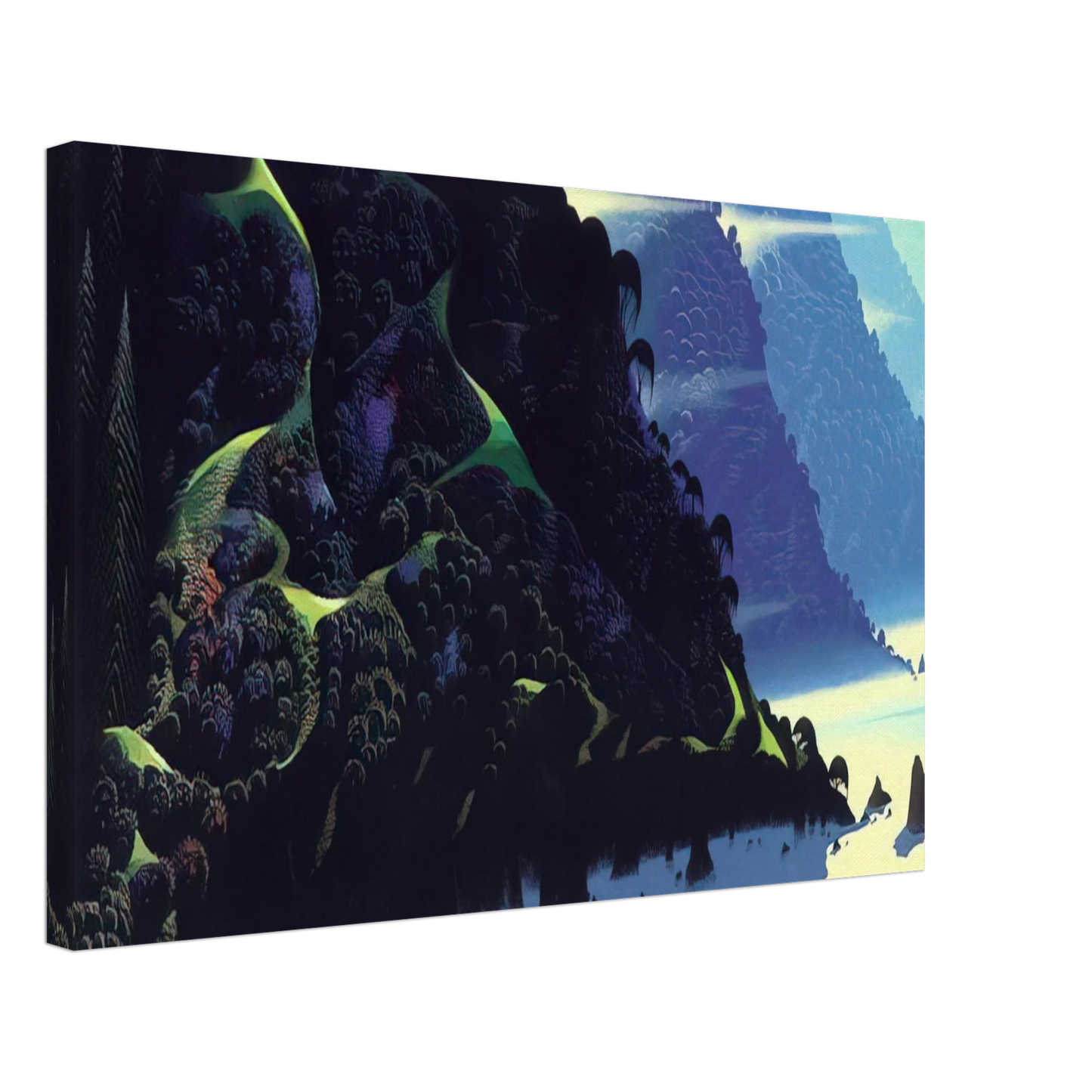 Eyvind Earle - Blue Coastline Canvas - 70x100 cm / 28x40 inches-canvas