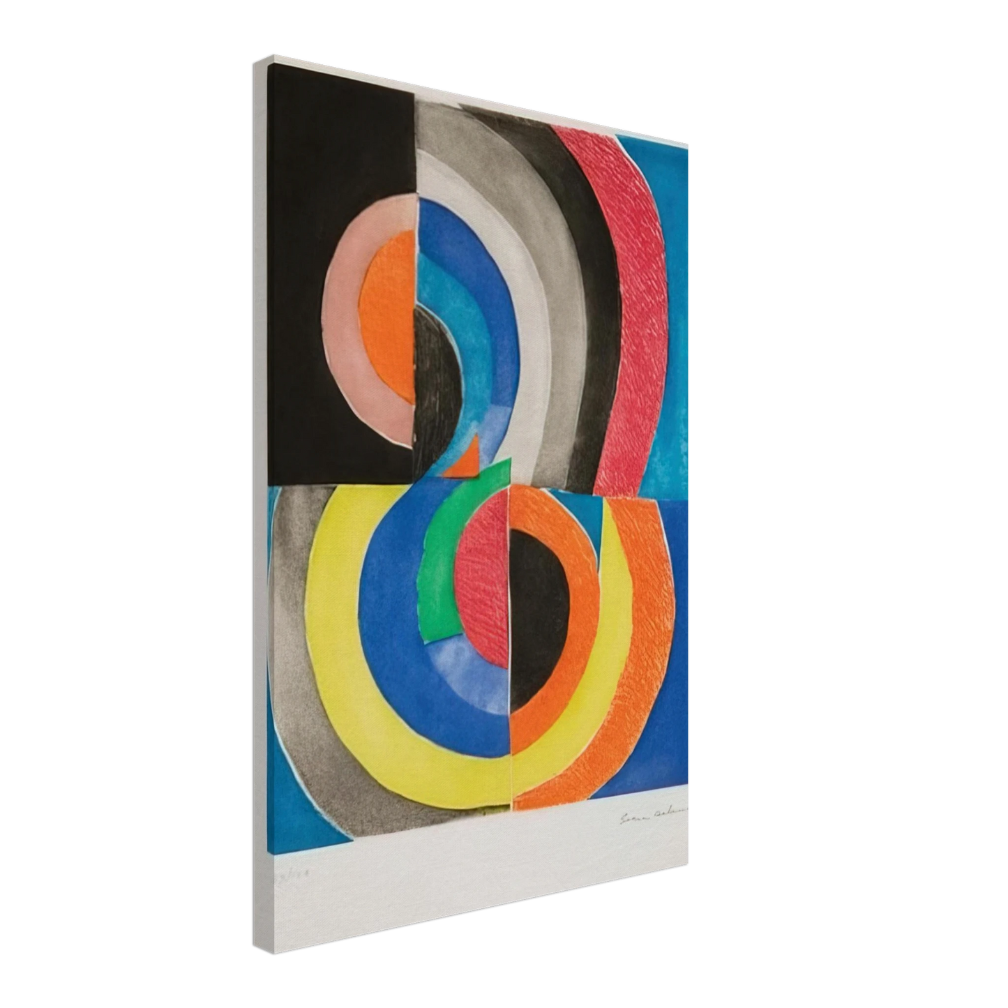 Sonia Delaunay - ABSTRACT COMPOSITION WITH SEMICIRCLES Canvas - 70x100 cm / 28x40 inches-canvas